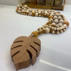 Colar Decorativo de Mesa Madeira Multicolor – 6 Camadas | 60cm